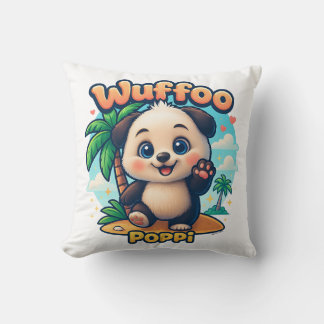 Almofada Wuffoo Poppi Cute Kawaii Puppy Tropical Island