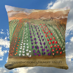 Almofada WWA Skagit Valley Tulip Fields Primavera Dreaming
