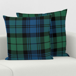 Almofada Xadrez Clã Campbell Tartan Green Blue Verificaç