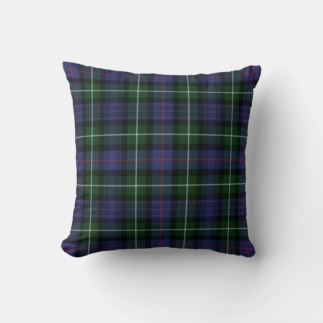 Almofada Xadrez Clan MacKenzie Purple Green Check Tartan (Frente)