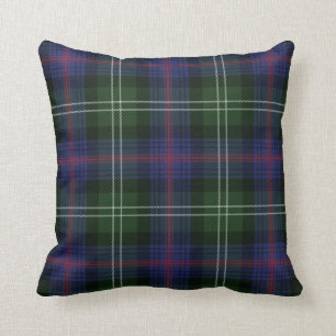 Almofada Xadrez Clan Sutherland - Verificação Verde Roxo