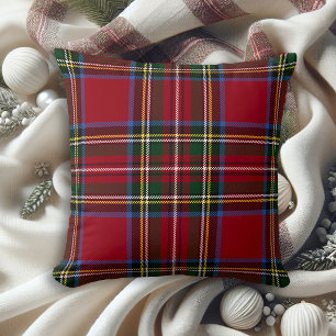 Almofada Xadrez Clássica de Tartan Vermelho Verde n Azul Co