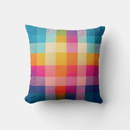 Almofada Xadrez Colorido Fofo Rosa Água Azul Amarelo
