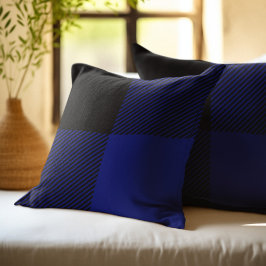 Almofada Xadrez de Buffalo Azul e Negro