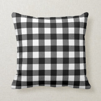 Almofada Xadrez de Buffalo Preto e Branco