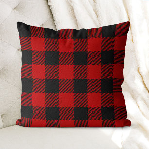 Almofada Xadrez de Buffalo Vermelho