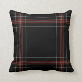 Almofada Xadrez de Tartan gigante vermelha preta tripla
