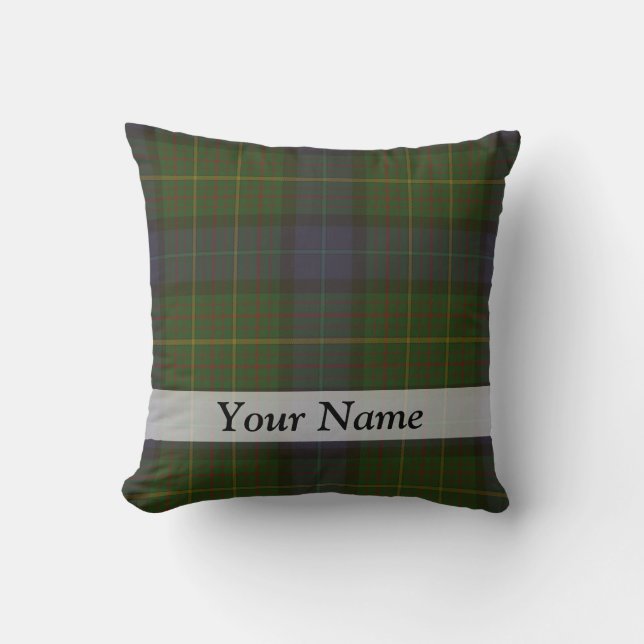 Almofada Xadrez de tartan verde (Frente)