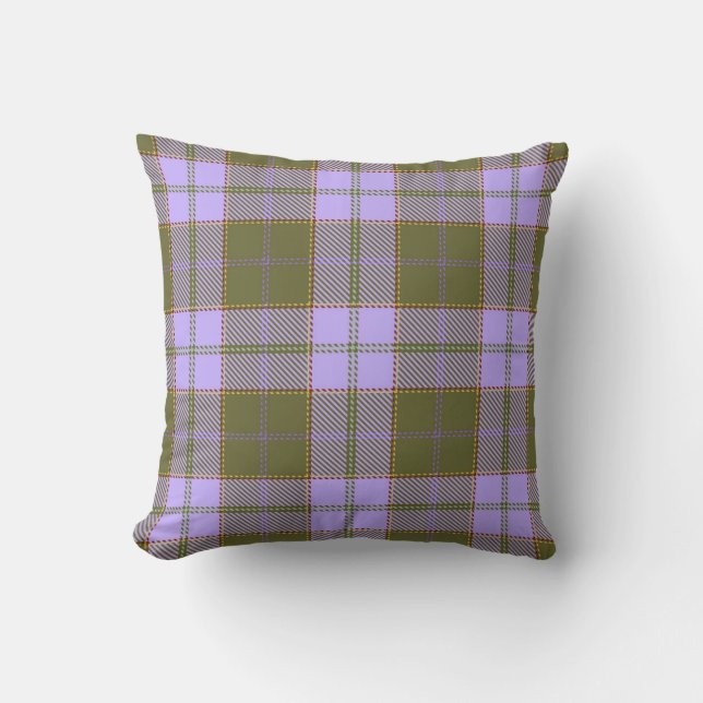 Almofada Xadrez de Tartan verde e roxo - Scottish Seamless  (Frente)