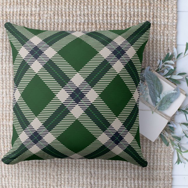 Almofada Xadrez de travamento | Travesseiros decorativos pa (Modern farmhouse throw pillow green, blue and white window pane plaid couch pillow )