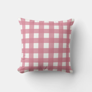 Almofada Xadrez de verificação de Gingham branco rosa