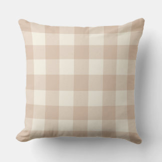 Almofada Xadrez de Verificação de Gingham com Blush Neutro