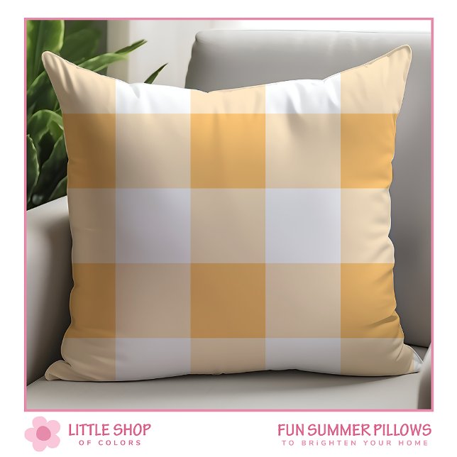 Almofada Xadrez de Verificação de Peach Buffalo (Criador carregado)