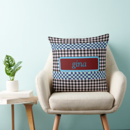 Almofada Xadrez Escocês Personalizado