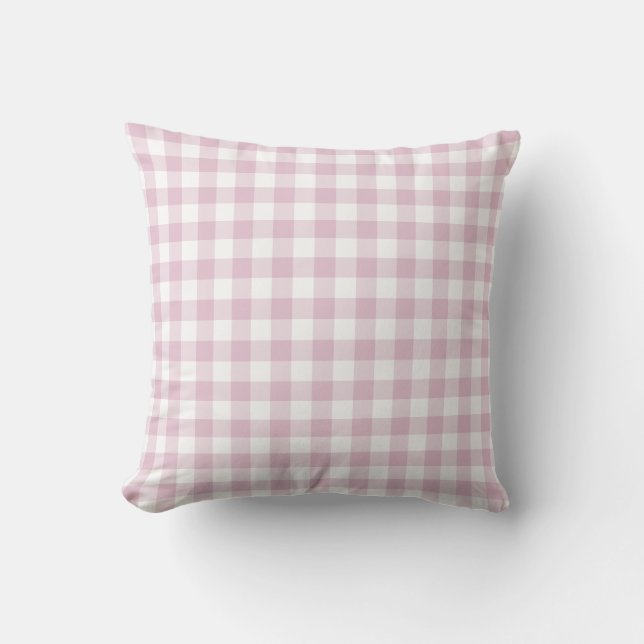 Almofada Xadrez Lilás de Gingham Macio Chalé (Frente)