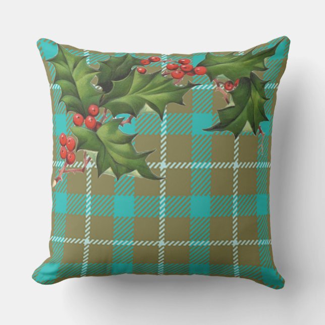 Almofada XADREZ Natal grande travesseiro decorativo exterio (Frente)