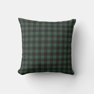 Almofada Xadrez Negra Clássica Buffalo Tartan Vintage