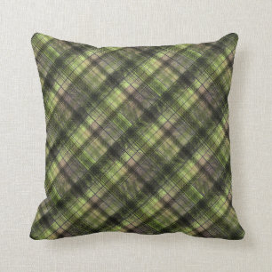 Almofada Xadrez preto verde-preto-branco-escocês