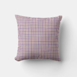 Almofada Xadrez Rosa Azul Padrão Clássico Retro