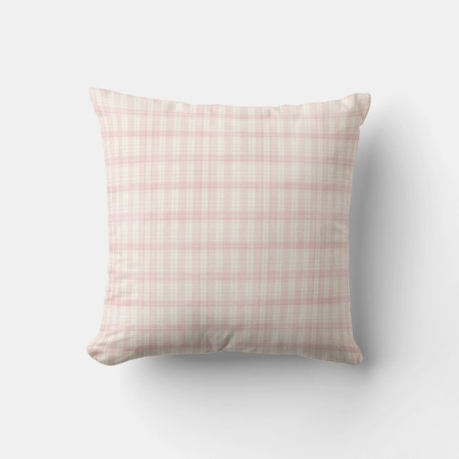 Almofada Xadrez Rosa Vintage Coquette (Frente)