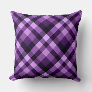 Almofada Xadrez Roxo de ameixa Moderna Grande Travesseiro d
