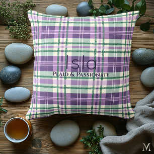 Almofada Xadrez Roxo e Verde Xadrez Escocês Elegante Pers