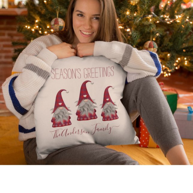 Almofada Xadrez Rústica Bela Personalizada Elfo Gnomo de Na (Criador carregado)