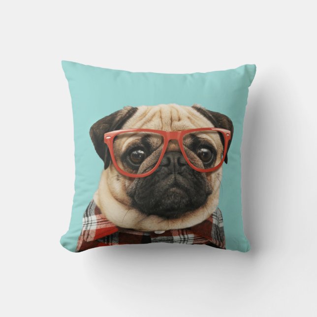 Almofada Xadrez Shirt Pug (Frente)