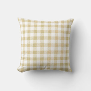 Almofada Xadrez Simples de Beige Tan Gingham