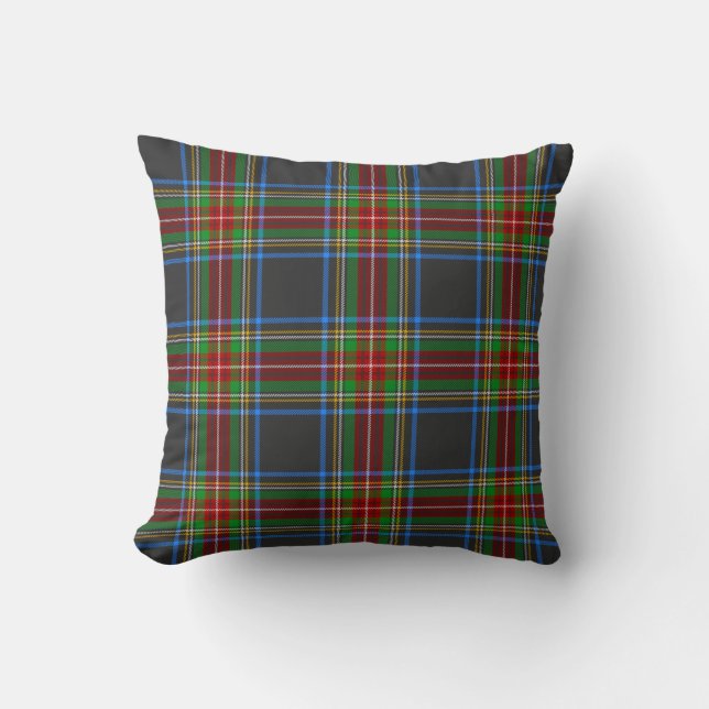 Almofada Xadrez Stewart Stuart Black Clan Tartan (Frente)
