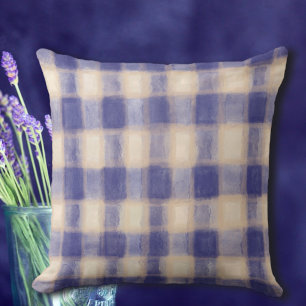Almofada Xadrez Tartan gingham marinho beige azul