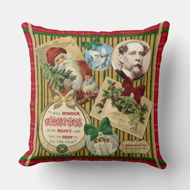 Almofada Xadrez tradicional de Charles Dickens da canção de (Frente)