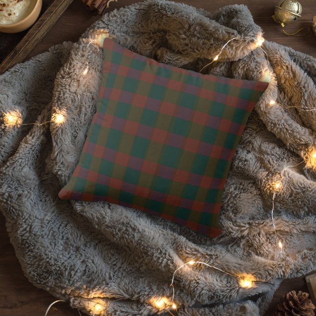 Almofada Xadrez tradicional/travesseiro decorativo tartã (Traditional plaid/tartan Christmas throw pillow.)