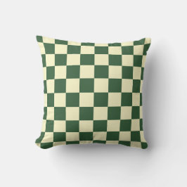 Almofada Xadrez Verde Caçador e Creme