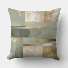 Almofada Xadrez Verde Floresta Bege Dourado Sage