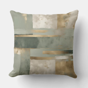 Almofada Xadrez Verde Floresta Bege Dourado Sage