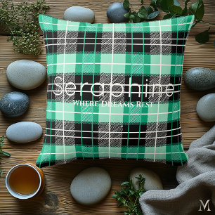 Almofada Xadrez Verde Menta e Preto Xadrez Personalizado
