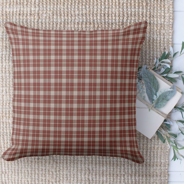Almofada Xadrez Vermelha E Branca Moderna Da Fazenda (Modern farmhouse throw pillow red and white window pane plaid couch pillow )