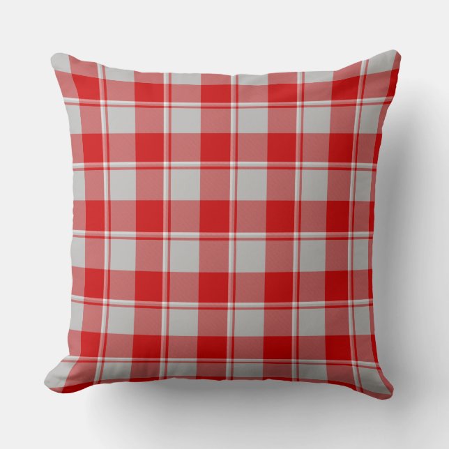 Almofada Xadrez Vermelho Guardsman e Prata (Frente)