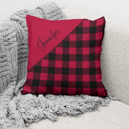 Almofada Xadrez Vermelho Moderno Personalizado