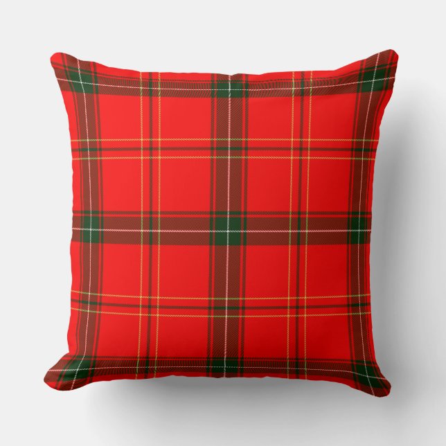 Almofada Xadrez Vermelho Tartan (Frente)