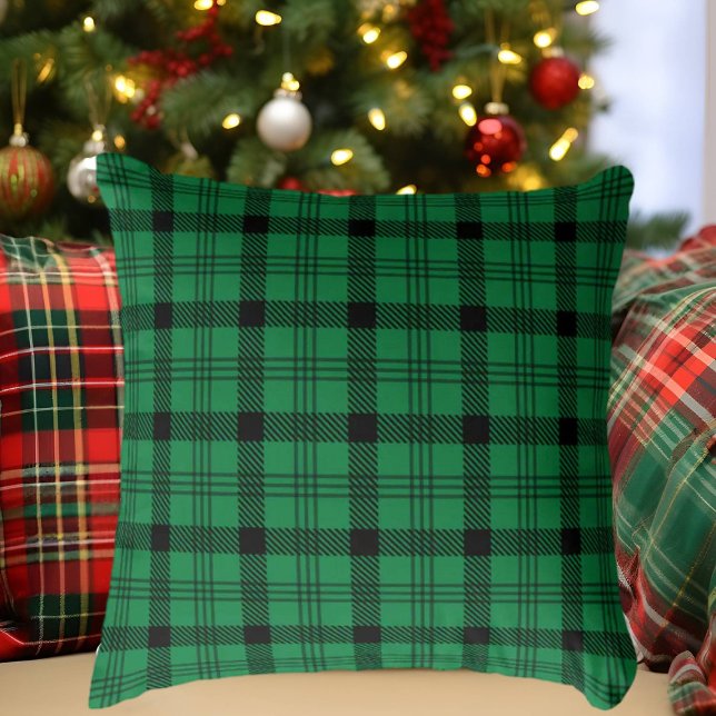 Almofada Xadrezes verdes e negras (Criador carregado)