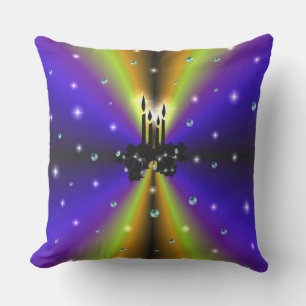 Almofada Xmas Artdeco no Arco Amarelo Roxo