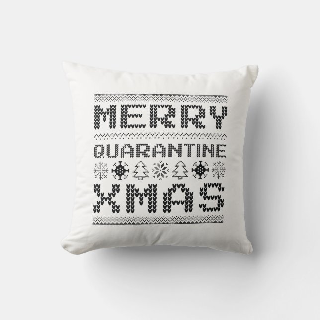 Almofada Xmas de Quarentena feliz (Frente)