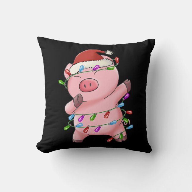 Almofada Xmas Gift Dabbing Pig Christmas (Frente)