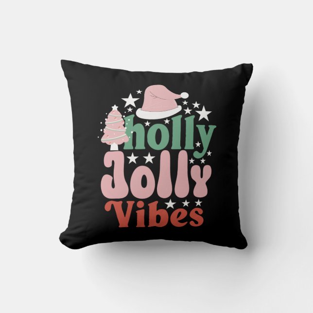 Almofada Xmas Gift Holly Jolly Vibes (Frente)