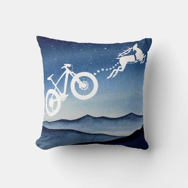 Almofada Xmas Mountain Bike Reindeer Christmas Star Night  (Frente)