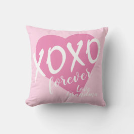 Almofada XOXO do Coração Rosa-namorados para Sempre Rosa
