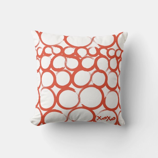 Almofada XOXO pintado com namorados (Frente)
