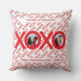 Almofada XOXO Red Valentine's Day Photo Throw Pillow
